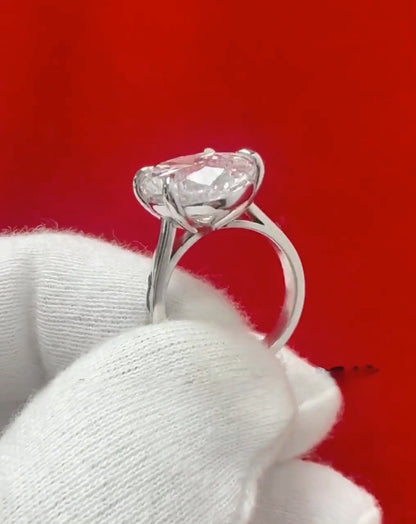 7.55 Ct Oval-Cut Natural Diamond Solitaire Ring — Four-Prong Setting
