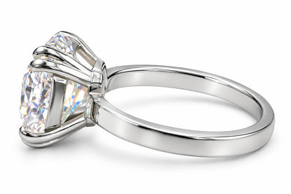 19 Ct Asscher-Cut Natural Diamond Solitaire Ring — Double-Claw Setting