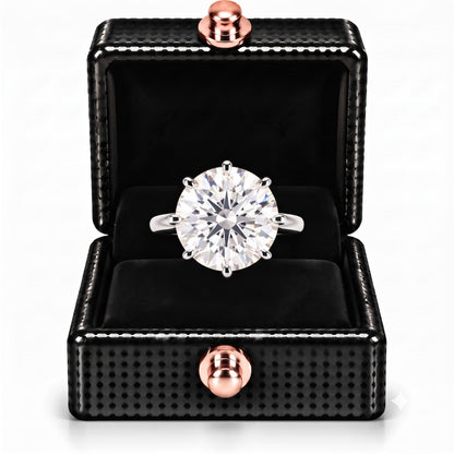 7.50 Ct Round Natural Diamond Solitaire Ring in 925 Silver — HPHT Treated