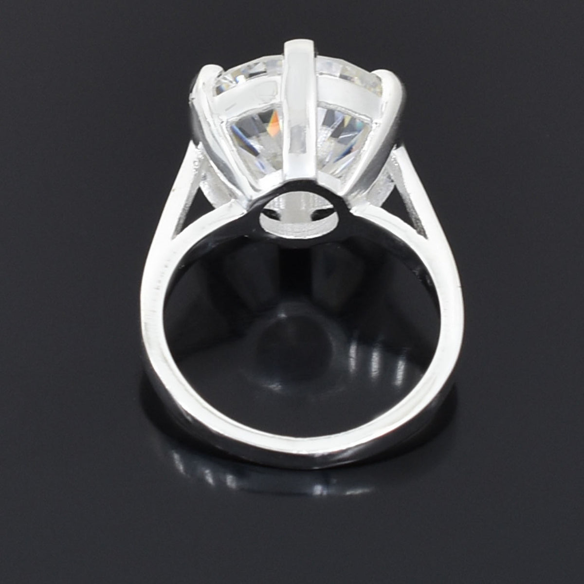 7.50 Ct Round Natural Diamond Solitaire Ring in 925 Silver — HPHT Treated