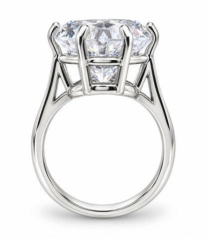 12.80 Ct Heart-Shaped Natural Diamond Solitaire Ring — Six-Prong Setting