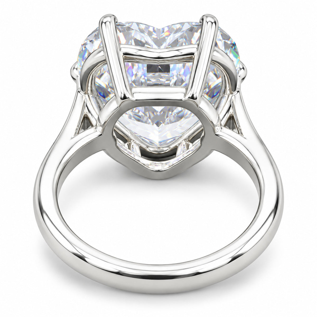 12.80 Ct Heart-Shaped Natural Diamond Solitaire Ring — Six-Prong Setting