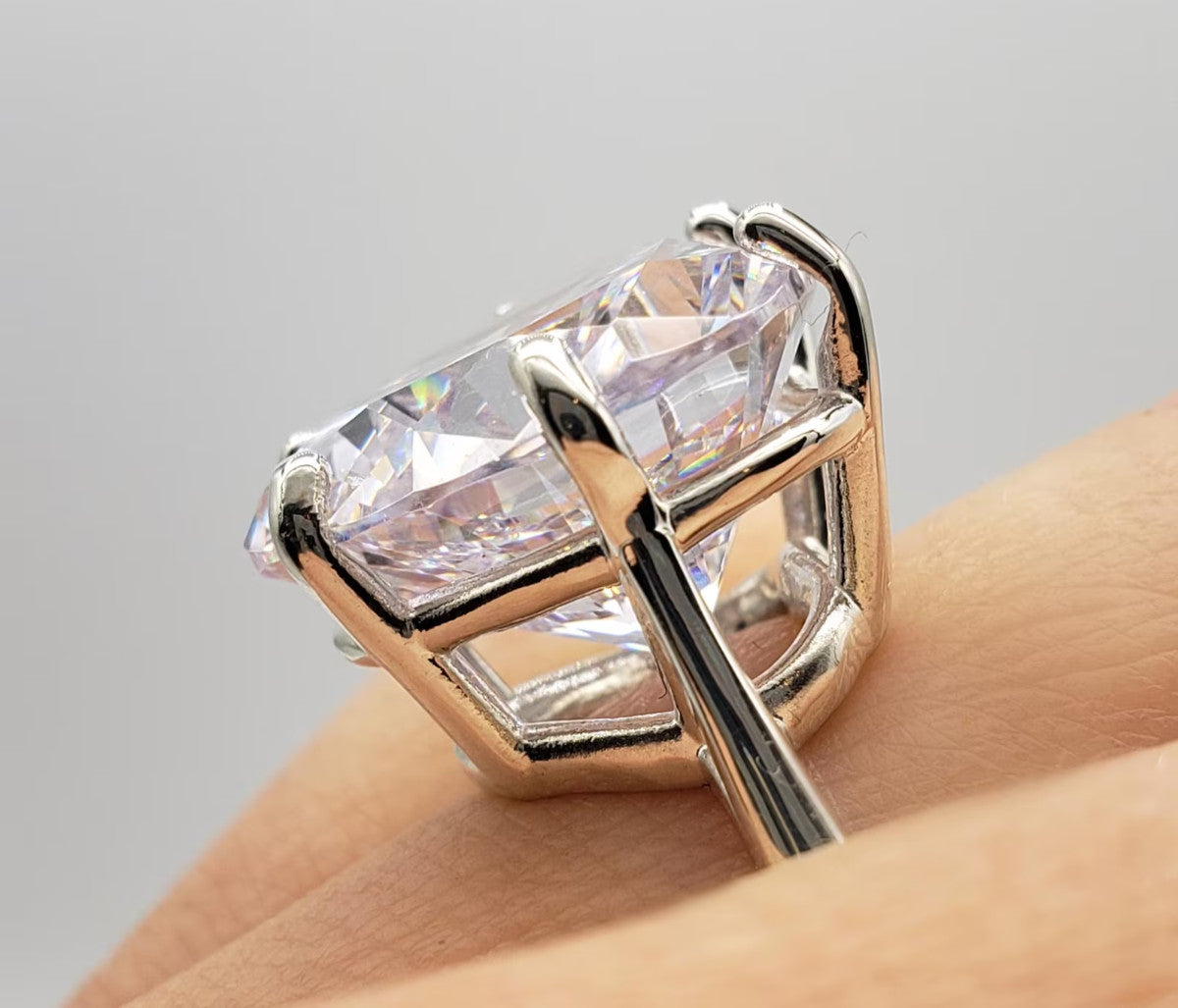 12.80 Ct Heart-Shaped Natural Diamond Solitaire Ring — Six-Prong Setting