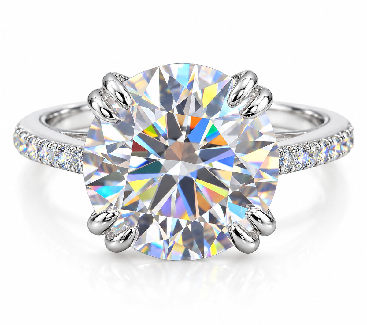 6.00 Ct Natural Diamond Ring in 925 Sterling Silver — HPHT Treated