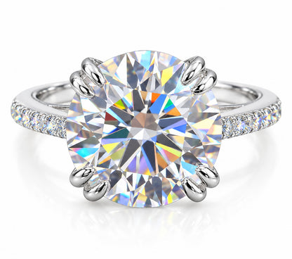 6.00 Ct Natural Diamond Ring in 925 Sterling Silver — HPHT Treated