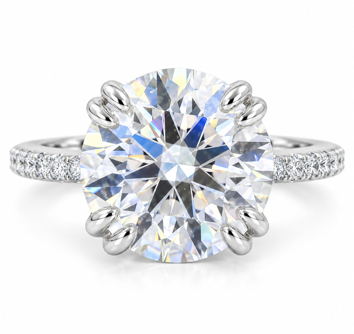 6.00 Ct Natural Diamond Ring in 925 Sterling Silver — HPHT Treated