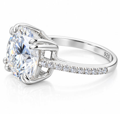 6.00 Ct Natural Diamond Ring in 925 Sterling Silver — HPHT Treated