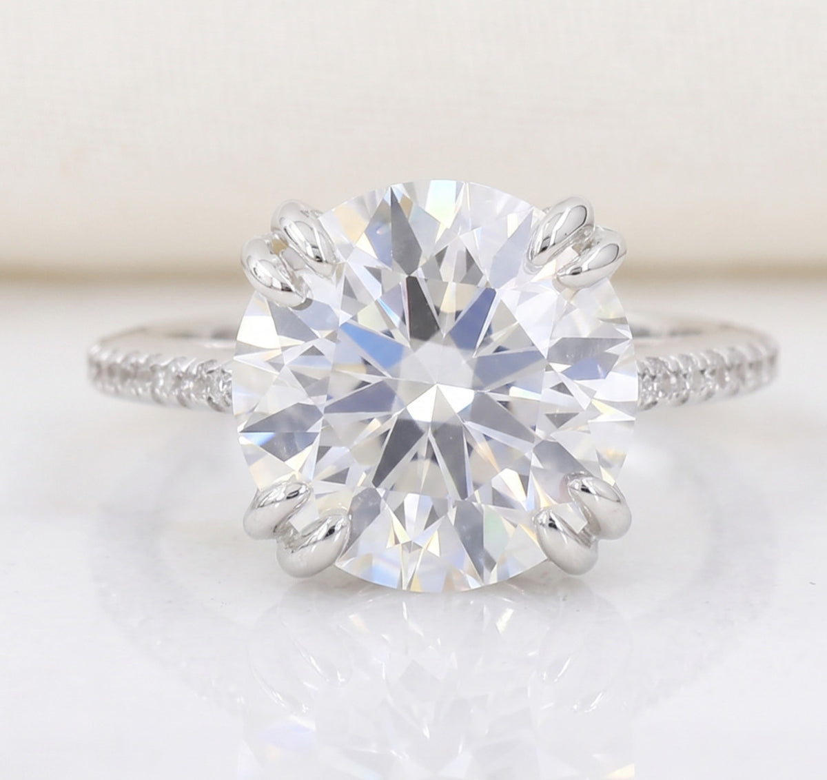 6.00 Ct Natural Diamond Ring in 925 Sterling Silver — HPHT Treated