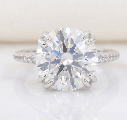6.00 Ct Natural Diamond Ring in 925 Sterling Silver — HPHT Treated