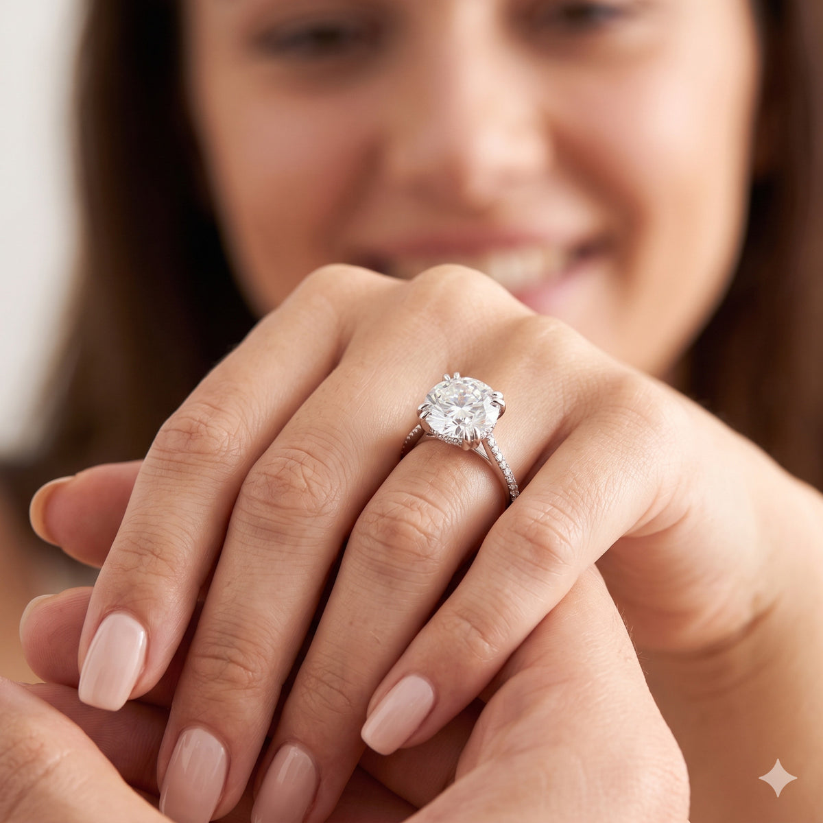 6.00 Ct Natural Diamond Ring in 925 Sterling Silver — HPHT Treated