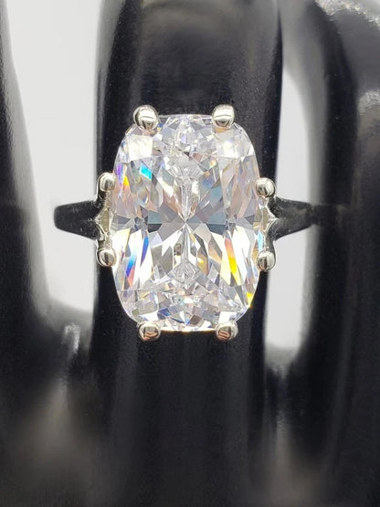 10.40 Ct Cushion-Cut Natural Diamond Solitaire Ring — Eight-Prong Setting