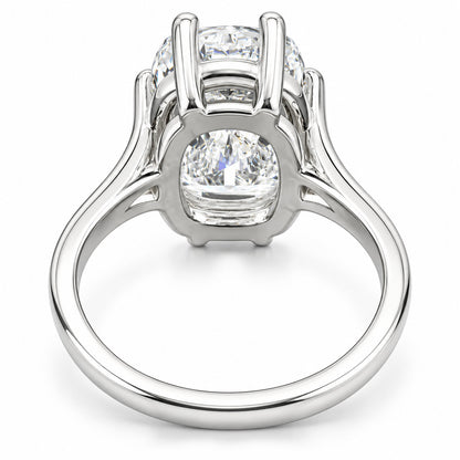 10.40 Ct Cushion-Cut Natural Diamond Solitaire Ring — Eight-Prong Setting