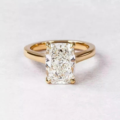 2 Ct Cushion-Cut Natural Diamond Solitaire Ring — Four-Prong Setting