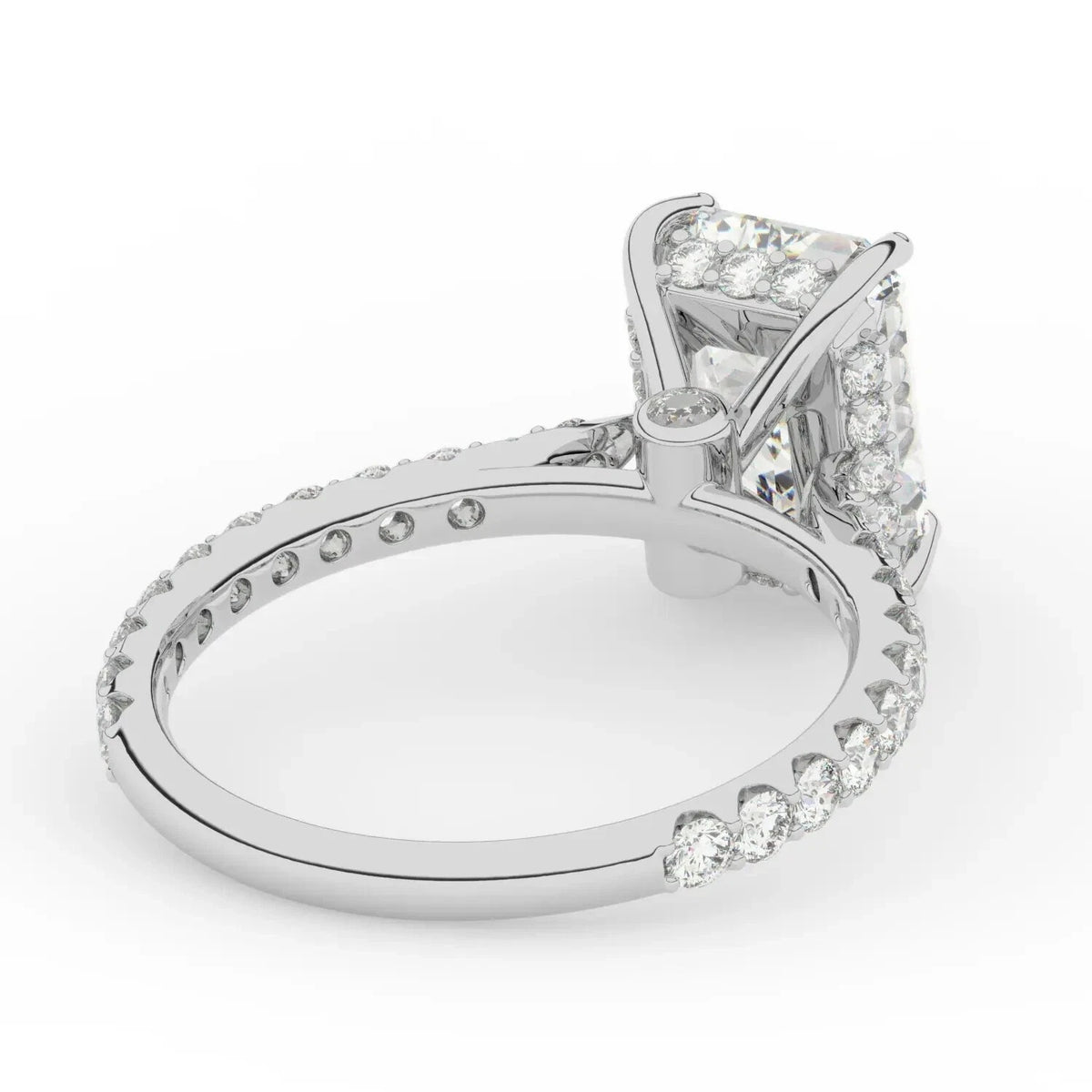 2 Ct Radiant-Cut Natural Diamond Ring — Hidden Halo Setting