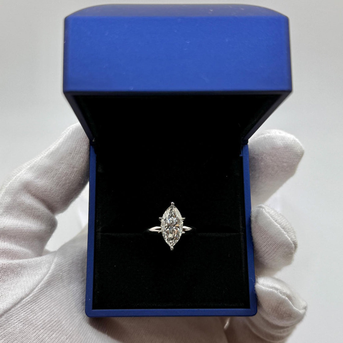 3.30 Ct Marquise Natural Diamond Solitaire Engagement Ring – Six-Prong Setting