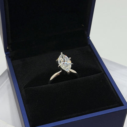 3.30 Ct Marquise Natural Diamond Solitaire Engagement Ring – Six-Prong Setting