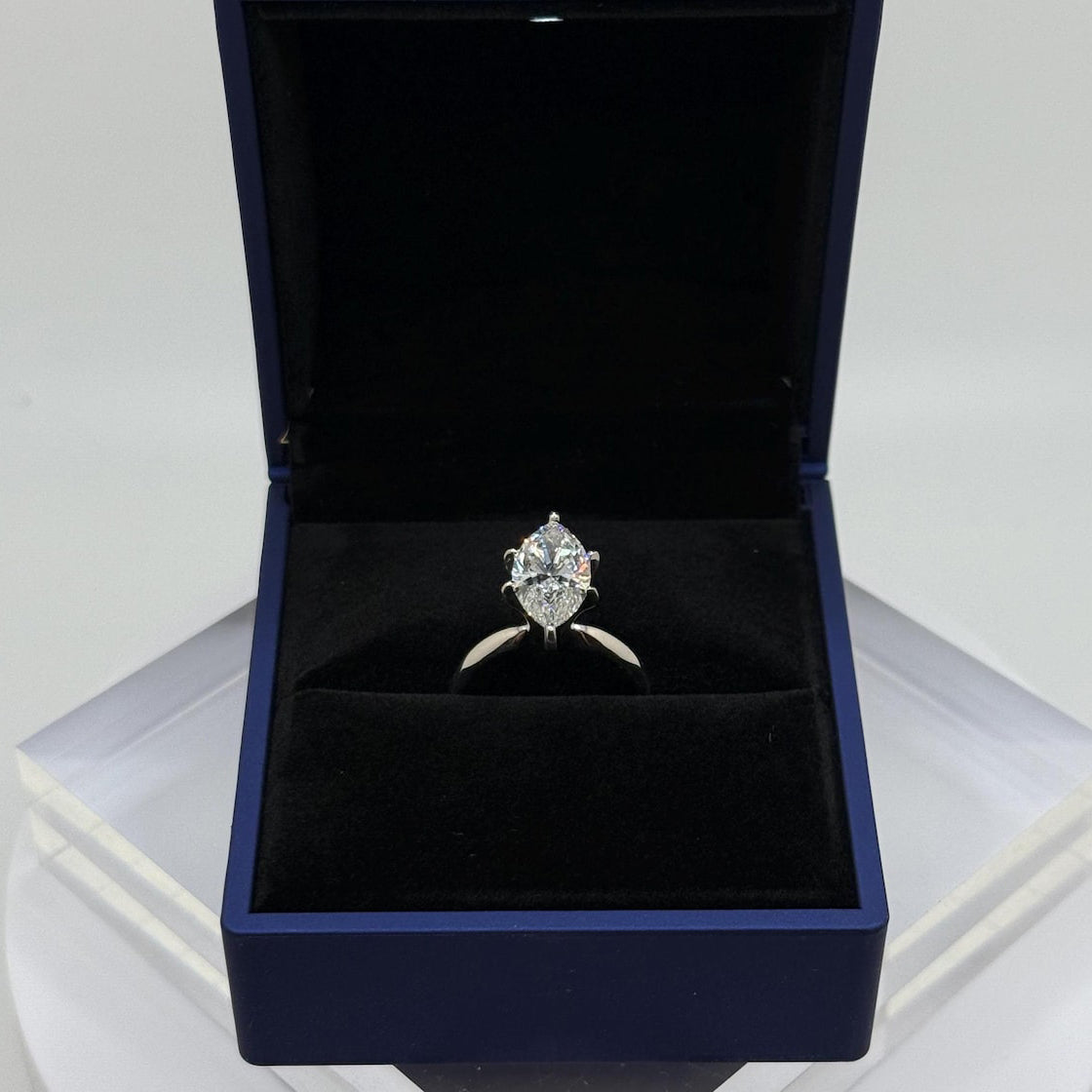3.30 Ct Marquise Natural Diamond Solitaire Engagement Ring – Six-Prong Setting