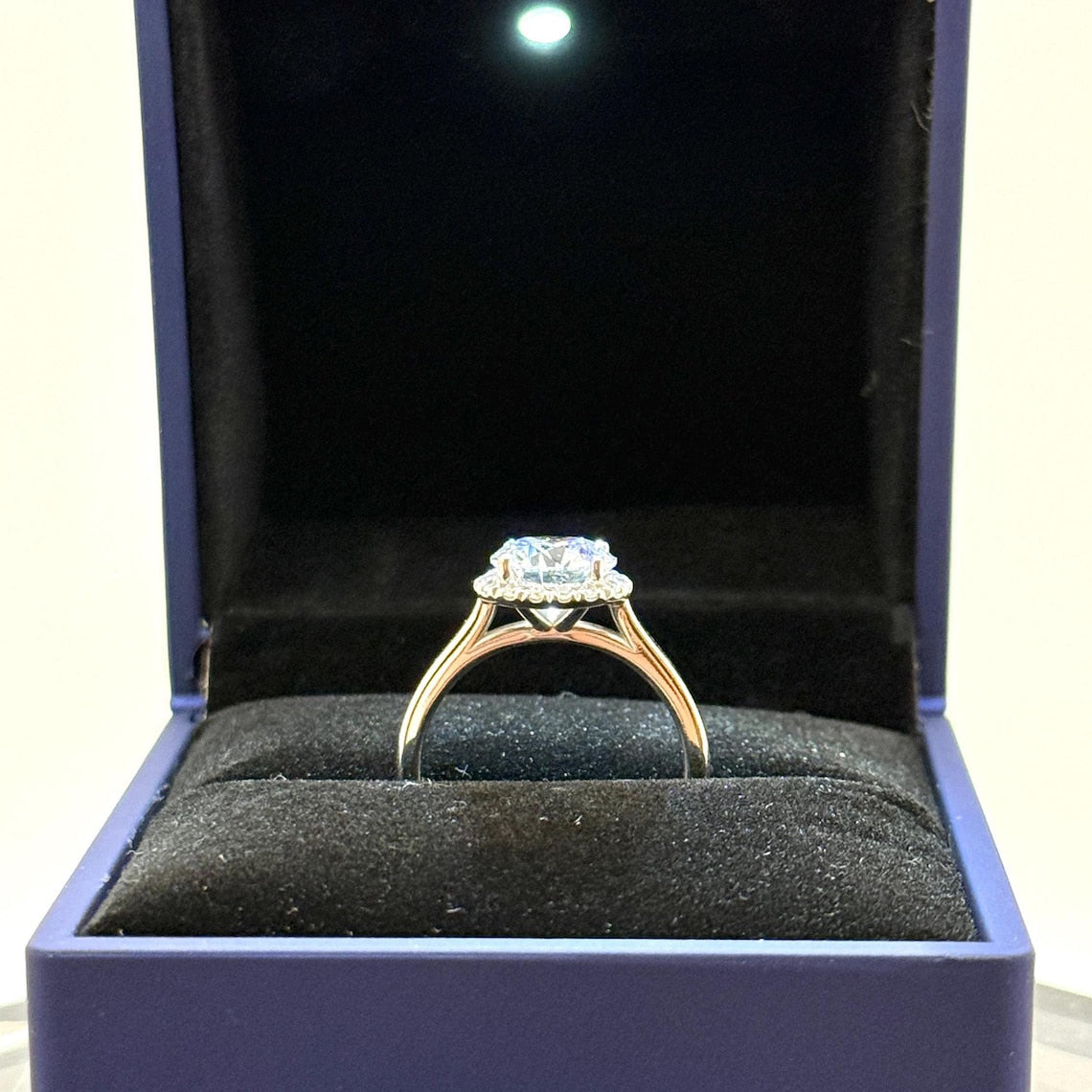 2 Ct Round Natural Diamond Engagement Ring – Halo Setting