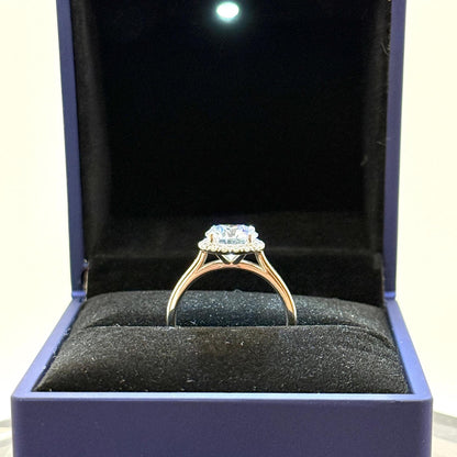 2 Ct Round Natural Diamond Engagement Ring – Halo Setting