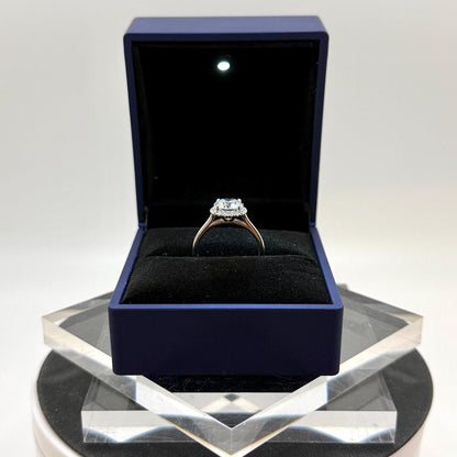 2 Ct Round Natural Diamond Engagement Ring – Halo Setting