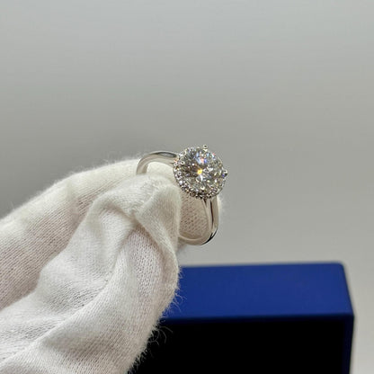 2 Ct Round Natural Diamond Engagement Ring – Halo Setting