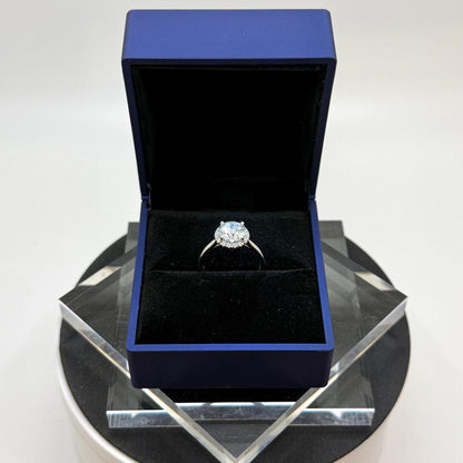 2 Ct Round Natural Diamond Engagement Ring – Halo Setting