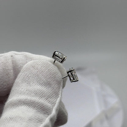 2 Ct TW Oval Natural Diamond Stud Earrings – Four-Prong Basket Setting