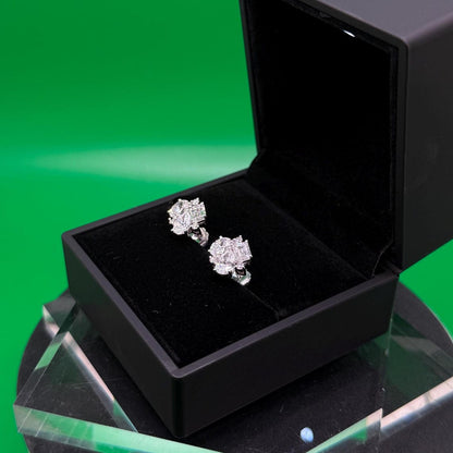 3 CTW Mixed Shape Natural Diamond Stud Earrings – Prong Cluster Setting