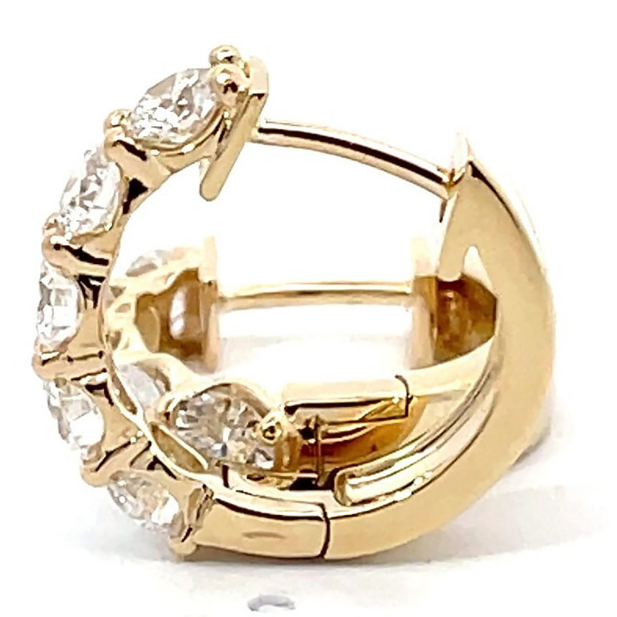 2 Ct TW Round Natural Diamond Hoop Earrings — Prong Setting