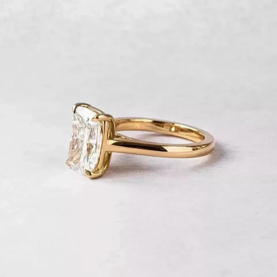 2 Ct Cushion-Cut Natural Diamond Solitaire Ring — Four-Prong Setting