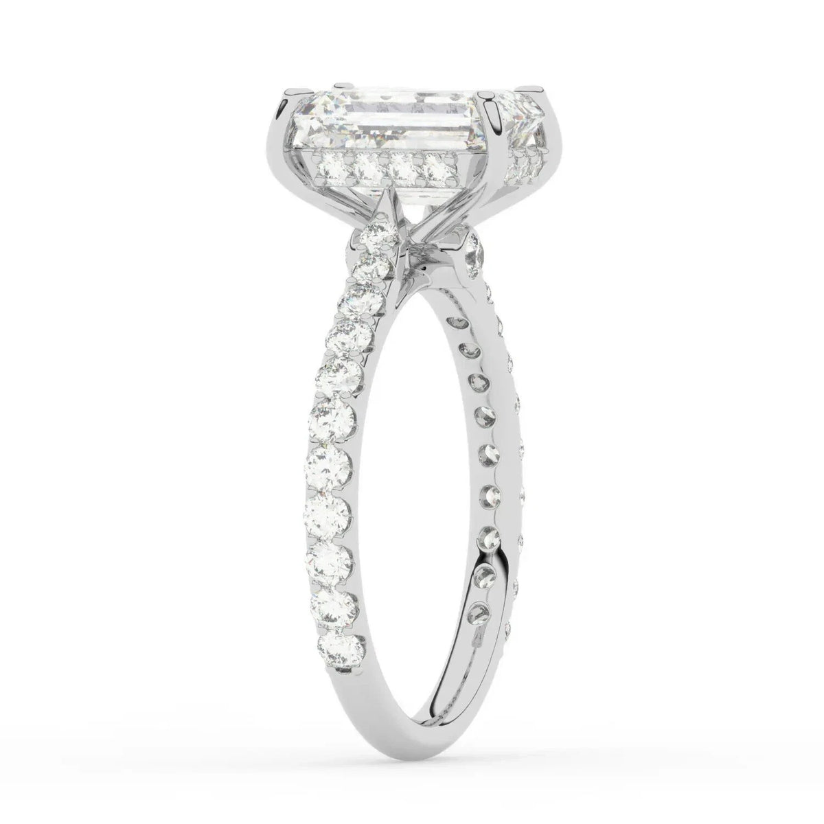 2 Ct Radiant-Cut Natural Diamond Ring — Hidden Halo Setting