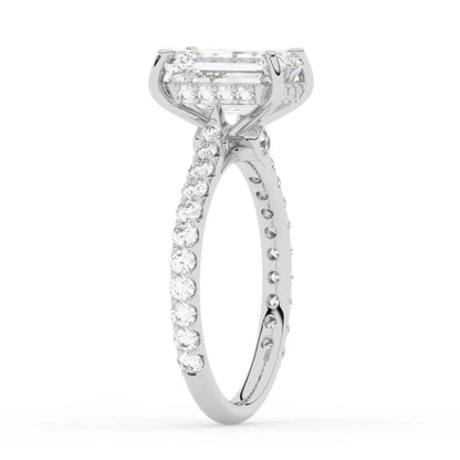 2 Ct Radiant-Cut Natural Diamond Ring — Hidden Halo Setting