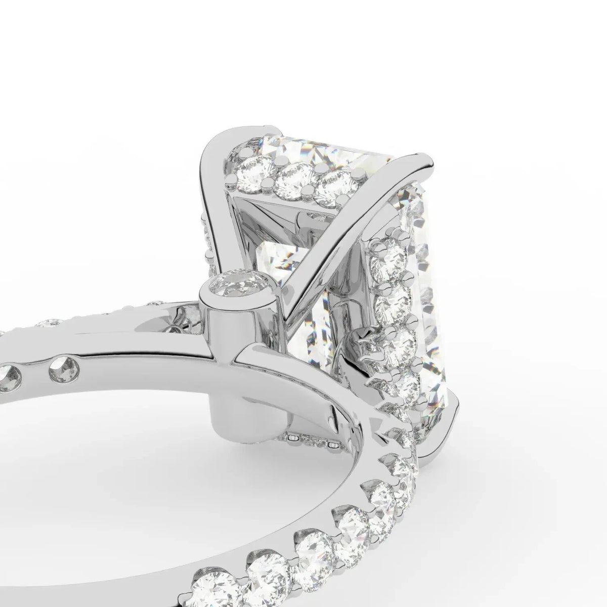 2 Ct Radiant-Cut Natural Diamond Ring — Hidden Halo Setting