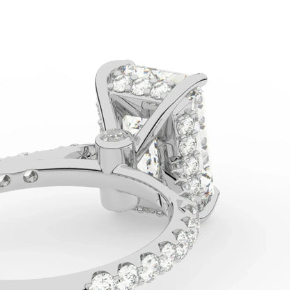 2 Ct Radiant-Cut Natural Diamond Ring — Hidden Halo Setting