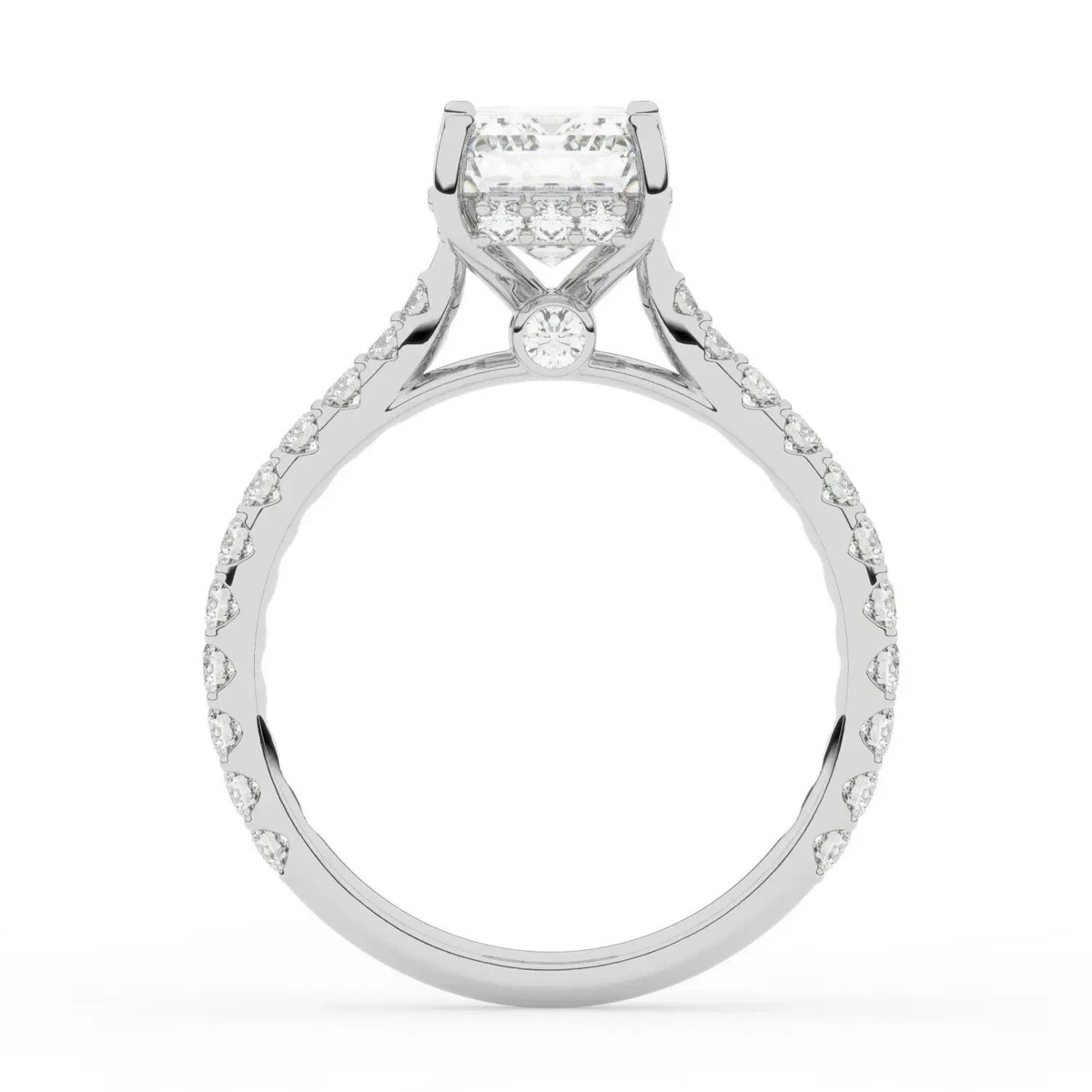 2 Ct Radiant-Cut Natural Diamond Ring — Hidden Halo Setting