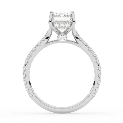 2 Ct Radiant-Cut Natural Diamond Ring — Hidden Halo Setting