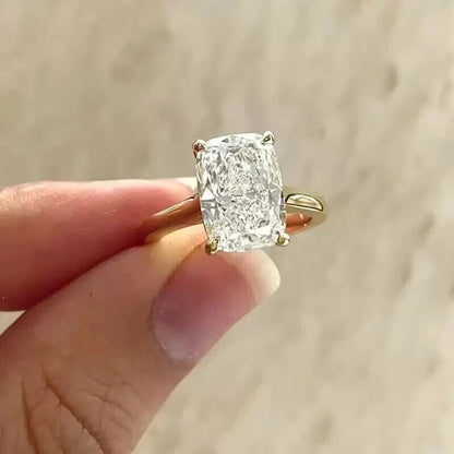 2 Ct Cushion-Cut Natural Diamond Solitaire Ring — Four-Prong Setting