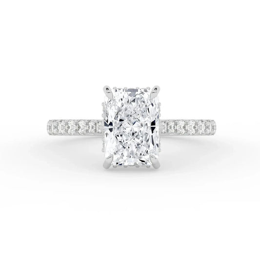 2 Ct Radiant-Cut Natural Diamond Ring — Hidden Halo Setting