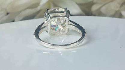 6.00 Ct Natural Diamond Ring in 925 Sterling Silver — HPHT Treated